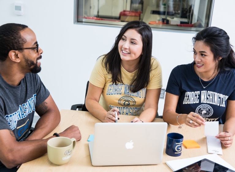 Undergrad students studying together