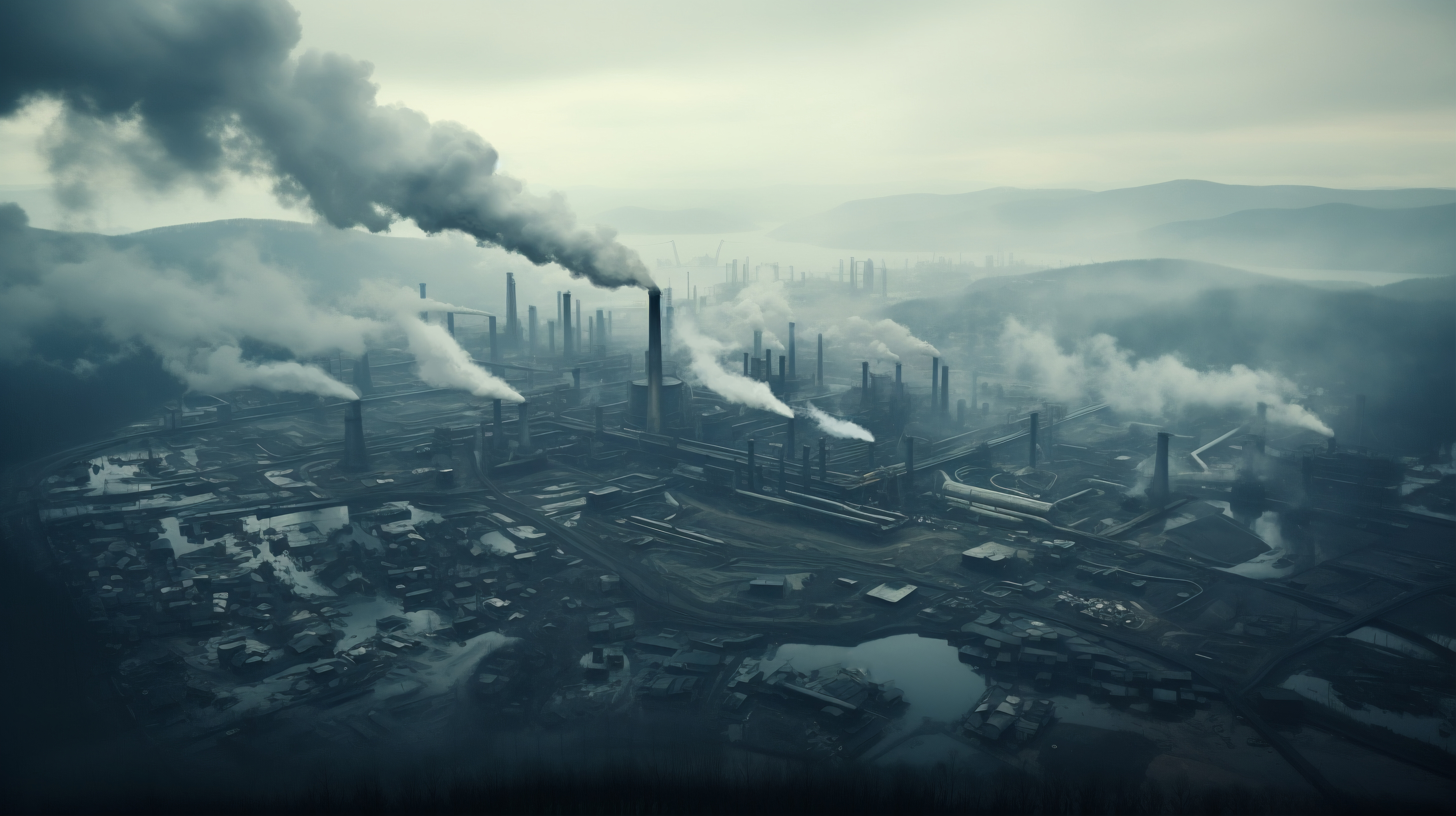 Factory spewing pollution