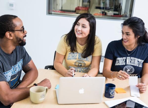 Undergrad students studying together