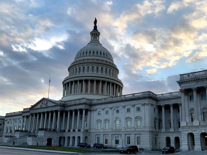 An image of Capitol Hill in early evening.