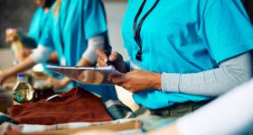 People working in a healthcare setting